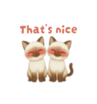 siamese cat ＆  Hachiware cat（個別スタンプ：15）