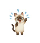 siamese cat ＆  Hachiware cat（個別スタンプ：17）