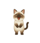 siamese cat ＆  Hachiware cat（個別スタンプ：18）