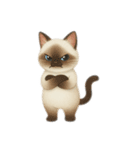 siamese cat ＆  Hachiware cat（個別スタンプ：19）