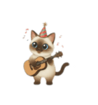 siamese cat ＆  Hachiware cat（個別スタンプ：36）