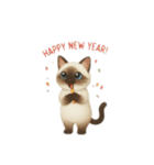 siamese cat ＆  Hachiware cat（個別スタンプ：37）