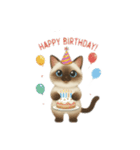 siamese cat ＆  Hachiware cat（個別スタンプ：38）