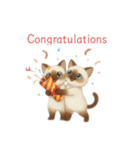 siamese cat ＆  Hachiware cat（個別スタンプ：39）