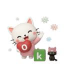 3D白猫ニャンコの冬❤普段使い（個別スタンプ：18）