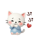 3D白猫ニャンコの冬❤普段使い（個別スタンプ：23）