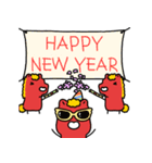 小さくてかわいい赤い馬の新年のご挨拶（個別スタンプ：24）