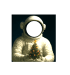 顔ハメ♥宇宙飛行士 メリクリ＆あけおめ（個別スタンプ：1）