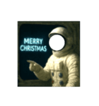 顔ハメ♥宇宙飛行士 メリクリ＆あけおめ（個別スタンプ：7）