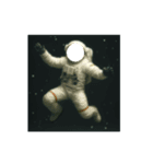 顔ハメ♥宇宙飛行士 メリクリ＆あけおめ（個別スタンプ：9）