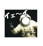 顔ハメ♥宇宙飛行士 メリクリ＆あけおめ（個別スタンプ：10）