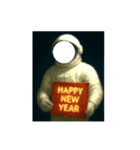 顔ハメ♥宇宙飛行士 メリクリ＆あけおめ（個別スタンプ：12）