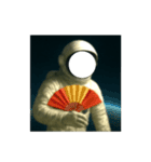 顔ハメ♥宇宙飛行士 メリクリ＆あけおめ（個別スタンプ：16）