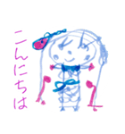 4さいの女の子の絵（個別スタンプ：1）