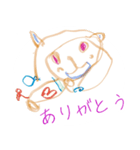 4さいの女の子の絵（個別スタンプ：3）