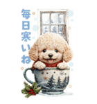 トイプードルの冬BIGスタンプ（個別スタンプ：26）