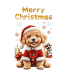 トイプードルの冬BIGスタンプ（個別スタンプ：28）