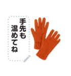 文字入力できる♥ほっこり冬服フレーム（個別スタンプ：4）