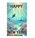 【再販】毎年使えるダイビング好き年末年始（個別スタンプ：3）