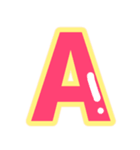 幸せ黄色ふち付き♡アルファベット（個別スタンプ：1）