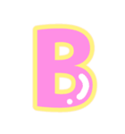 幸せ黄色ふち付き♡アルファベット（個別スタンプ：2）