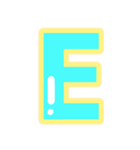 幸せ黄色ふち付き♡アルファベット（個別スタンプ：5）