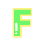 幸せ黄色ふち付き♡アルファベット（個別スタンプ：6）