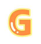 幸せ黄色ふち付き♡アルファベット（個別スタンプ：7）