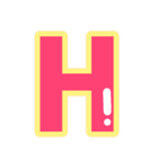 幸せ黄色ふち付き♡アルファベット（個別スタンプ：8）