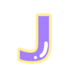 幸せ黄色ふち付き♡アルファベット（個別スタンプ：10）