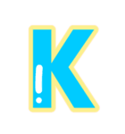 幸せ黄色ふち付き♡アルファベット（個別スタンプ：11）