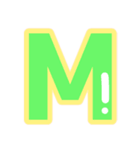 幸せ黄色ふち付き♡アルファベット（個別スタンプ：13）