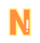 幸せ黄色ふち付き♡アルファベット（個別スタンプ：14）