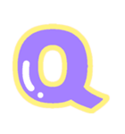 幸せ黄色ふち付き♡アルファベット（個別スタンプ：17）