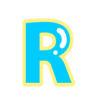 幸せ黄色ふち付き♡アルファベット（個別スタンプ：18）