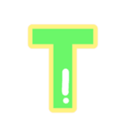 幸せ黄色ふち付き♡アルファベット（個別スタンプ：20）