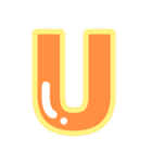 幸せ黄色ふち付き♡アルファベット（個別スタンプ：21）