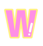 幸せ黄色ふち付き♡アルファベット（個別スタンプ：23）