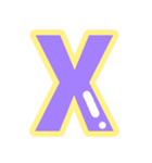 幸せ黄色ふち付き♡アルファベット（個別スタンプ：24）