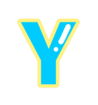 幸せ黄色ふち付き♡アルファベット（個別スタンプ：25）