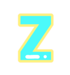 幸せ黄色ふち付き♡アルファベット（個別スタンプ：26）