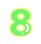 幸せ黄色ふち付き♡アルファベット（個別スタンプ：34）