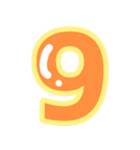 幸せ黄色ふち付き♡アルファベット（個別スタンプ：35）