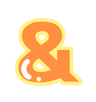 幸せ黄色ふち付き♡アルファベット（個別スタンプ：37）