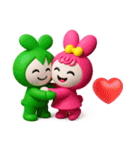 恋してウサギ【ぷっくり3D】（個別スタンプ：21）