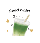 抹茶ちゃんシンプルver  抹茶ラテ 英語（個別スタンプ：2）