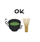 抹茶ちゃんシンプルver  抹茶ラテ 英語（個別スタンプ：3）