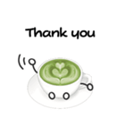 抹茶ちゃんシンプルver  抹茶ラテ 英語（個別スタンプ：4）