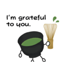 抹茶ちゃんシンプルver  抹茶ラテ 英語（個別スタンプ：6）