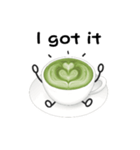 抹茶ちゃんシンプルver  抹茶ラテ 英語（個別スタンプ：7）